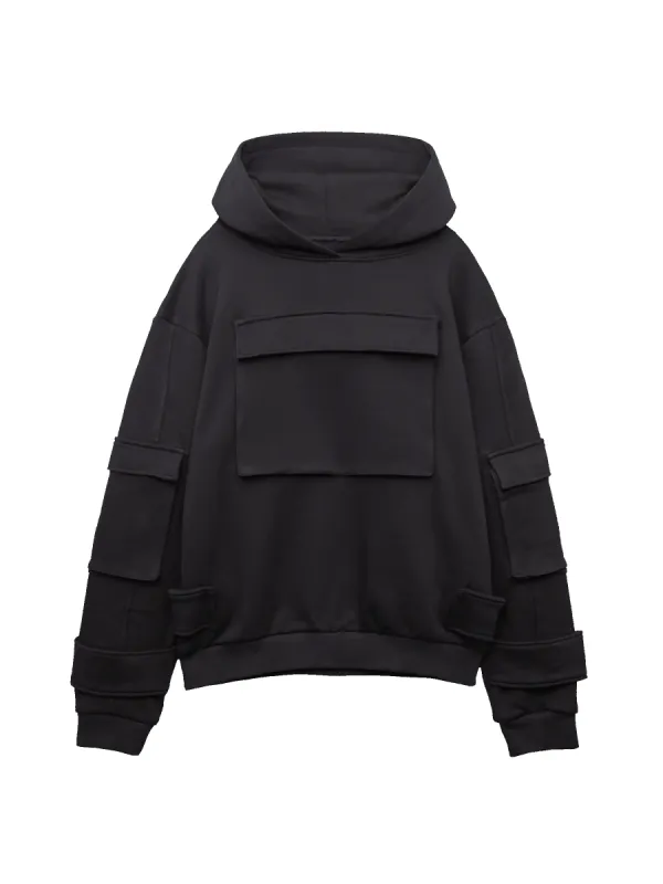 and wander Hybrid Warm Pocket Hoodie / Black | Parallel