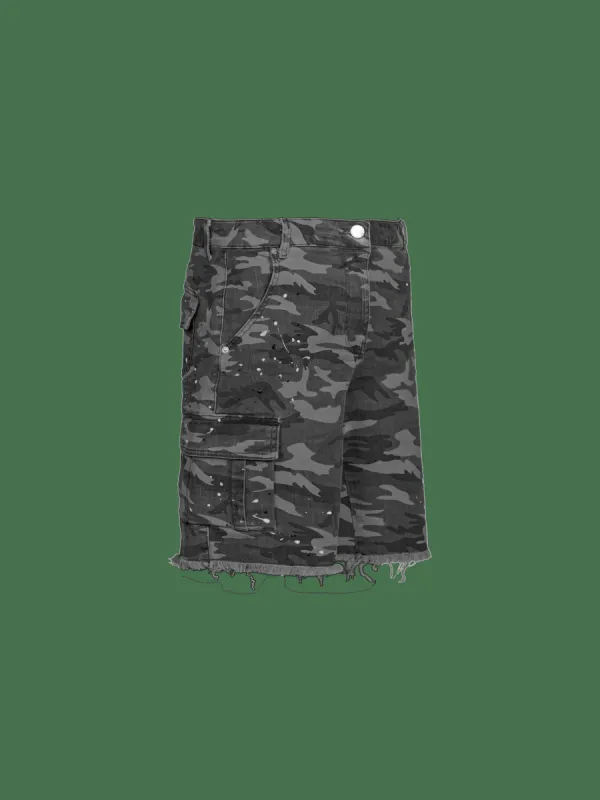 Camo Cargo Shorts - Grey sold by reputation studios