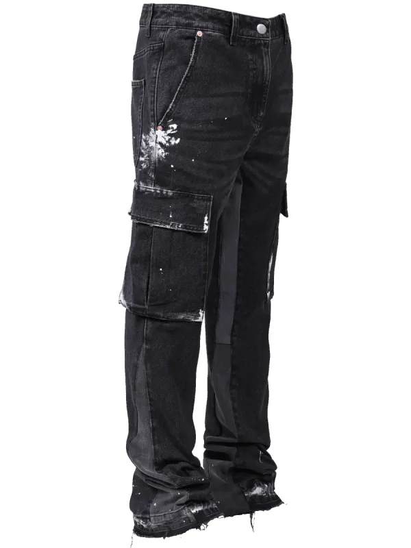 Cargo Flare Denim - Black sold by reputation studios