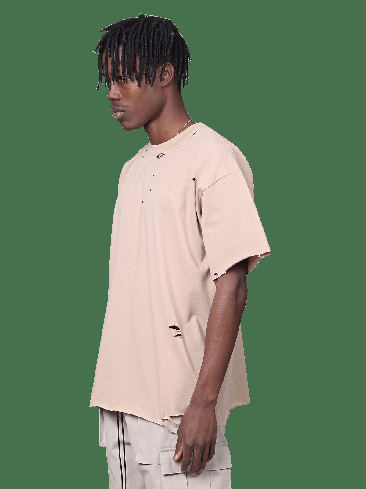 Ripped Oversized Tee - Sand sold by reputation studios product image thumbnail 3
