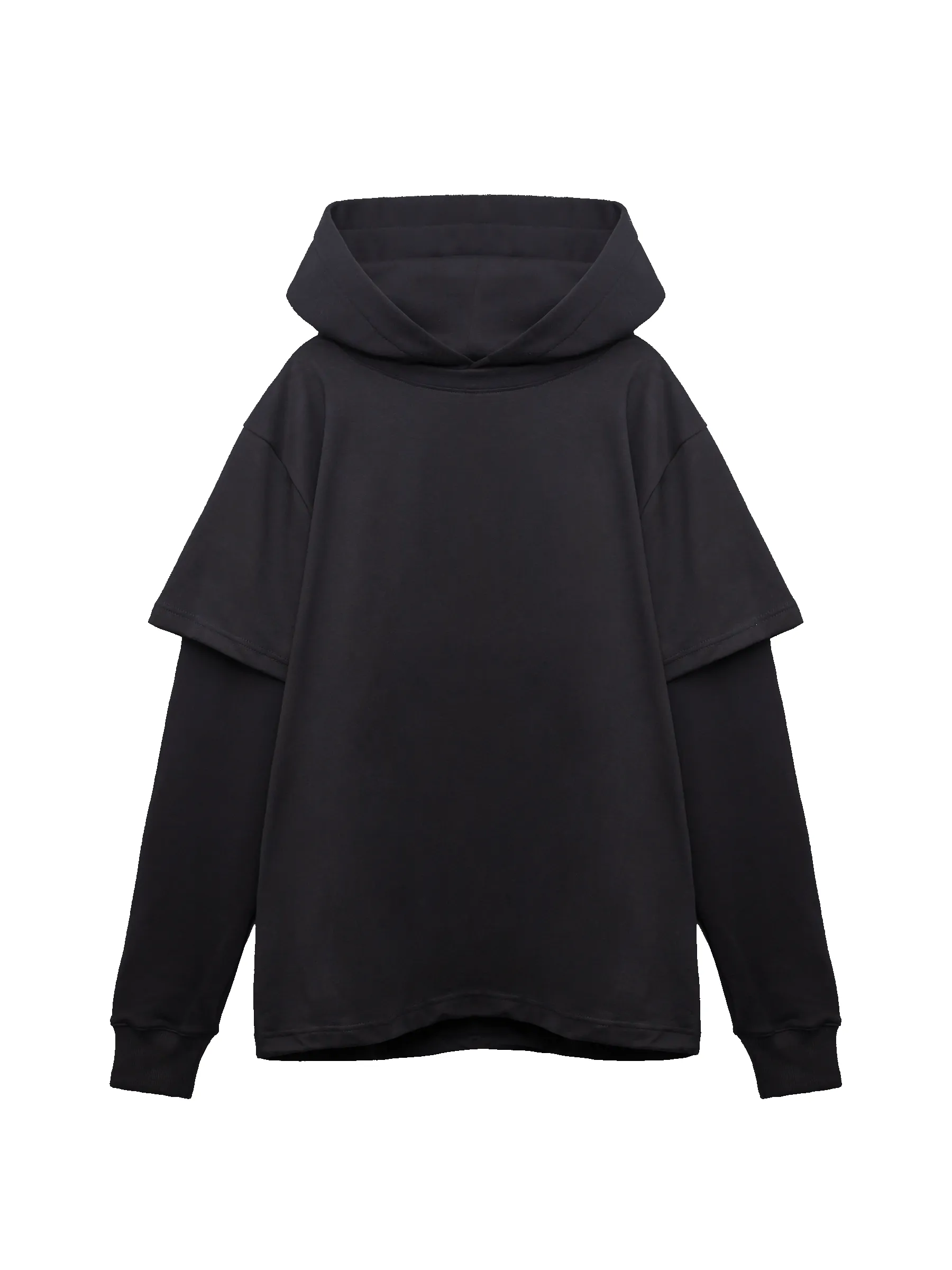 Layered Hoodie - Black sold by reputation studios