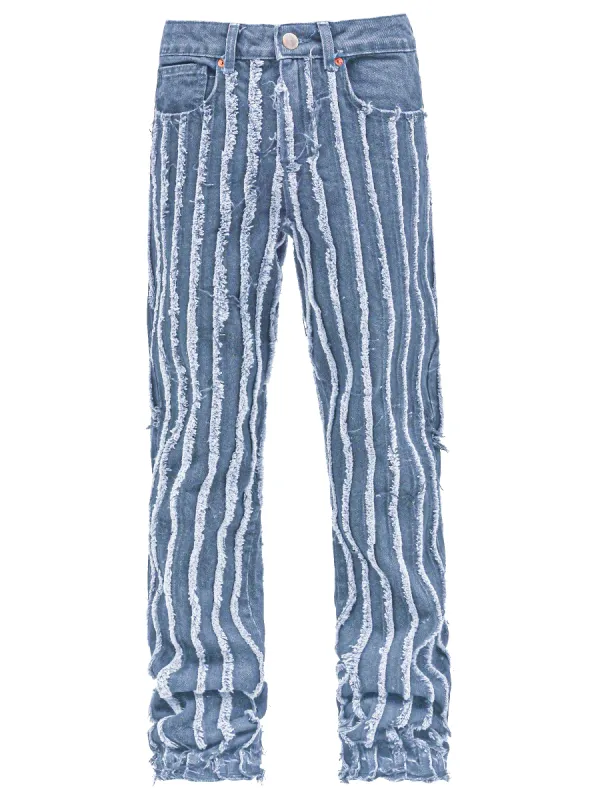 Slashed Flare Denim - Light Stone sold by reputation studios