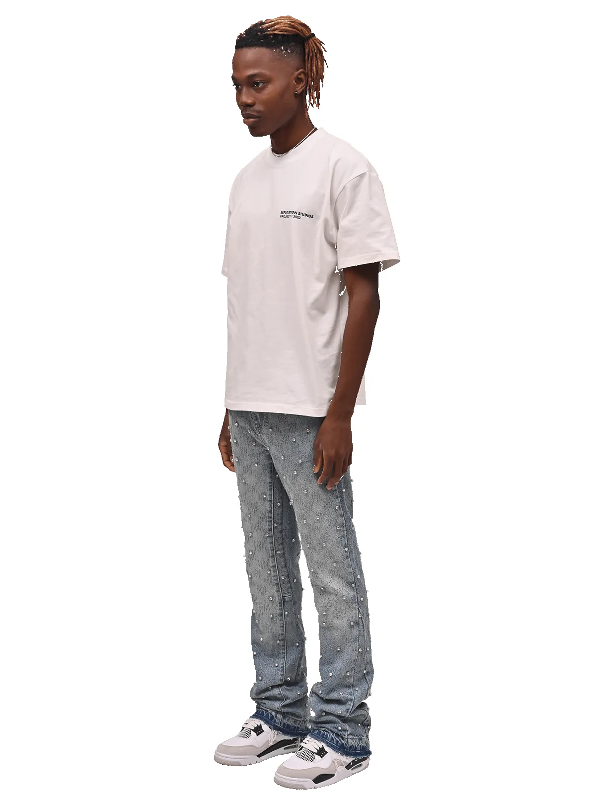 Rhinestone Flare Denim - Light Stone sold by reputation studios product image thumbnail 5