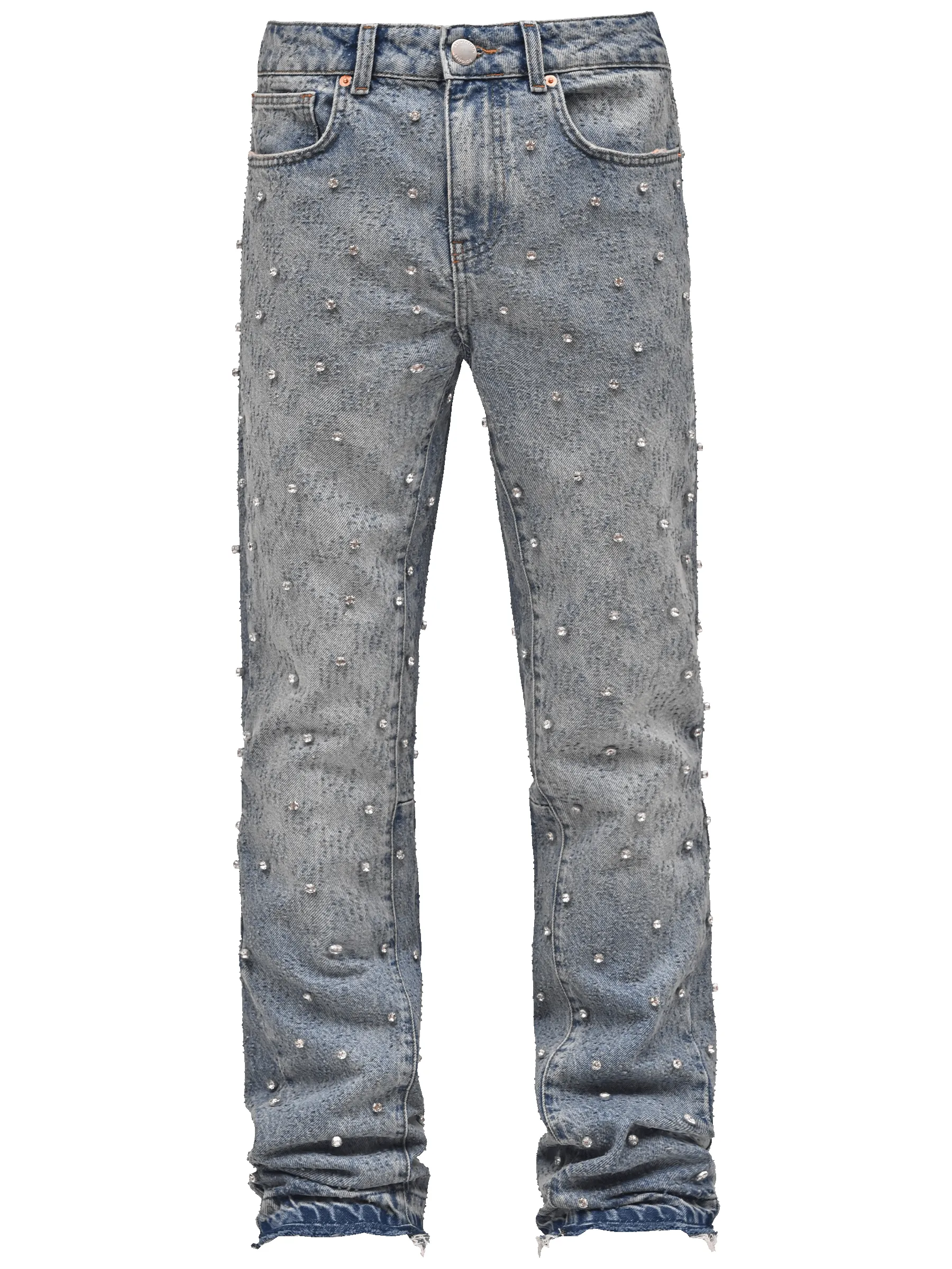 Rhinestone Flare Denim - Light Stone sold by reputation studios
