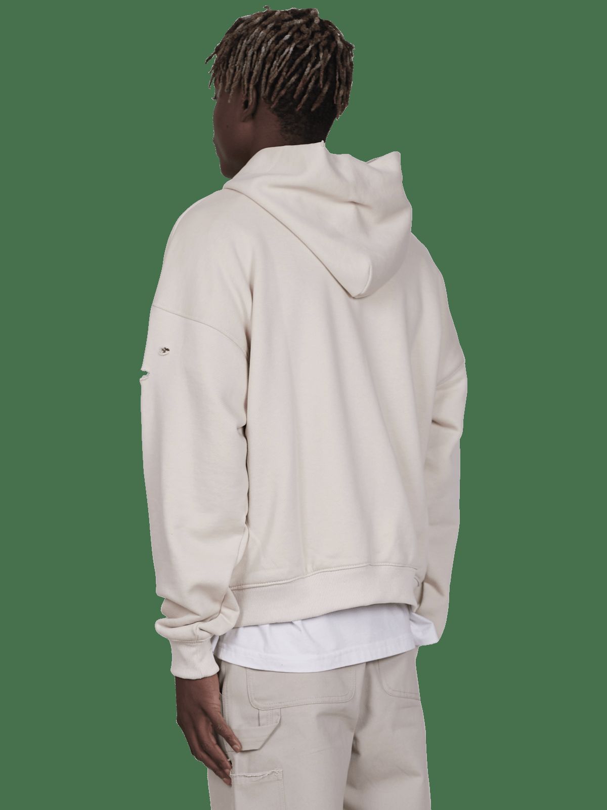 Ripped Hoodie - Ivory sold by reputation studios product image thumbnail 4