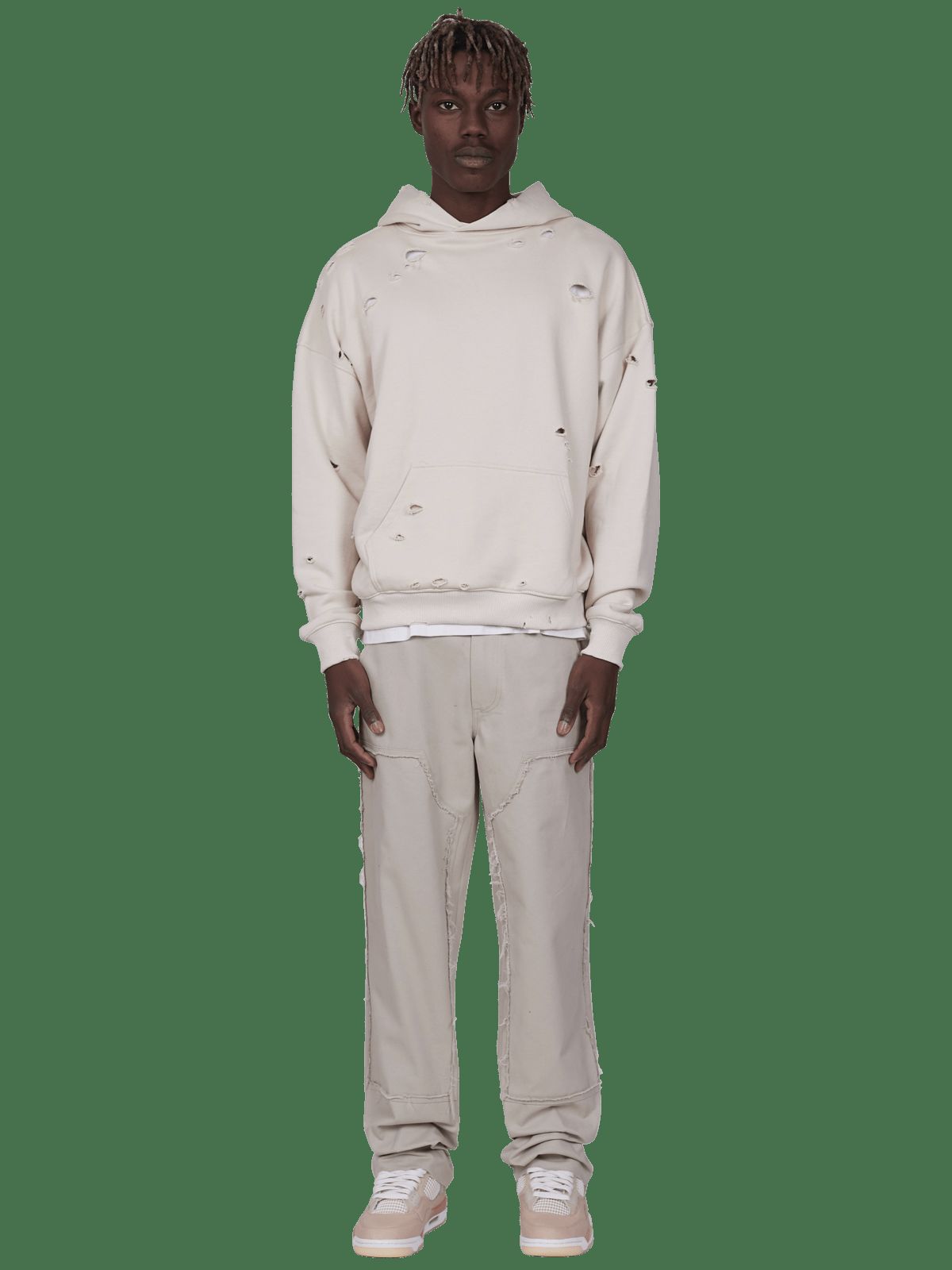 Ripped Hoodie - Ivory sold by reputation studios product image thumbnail 5