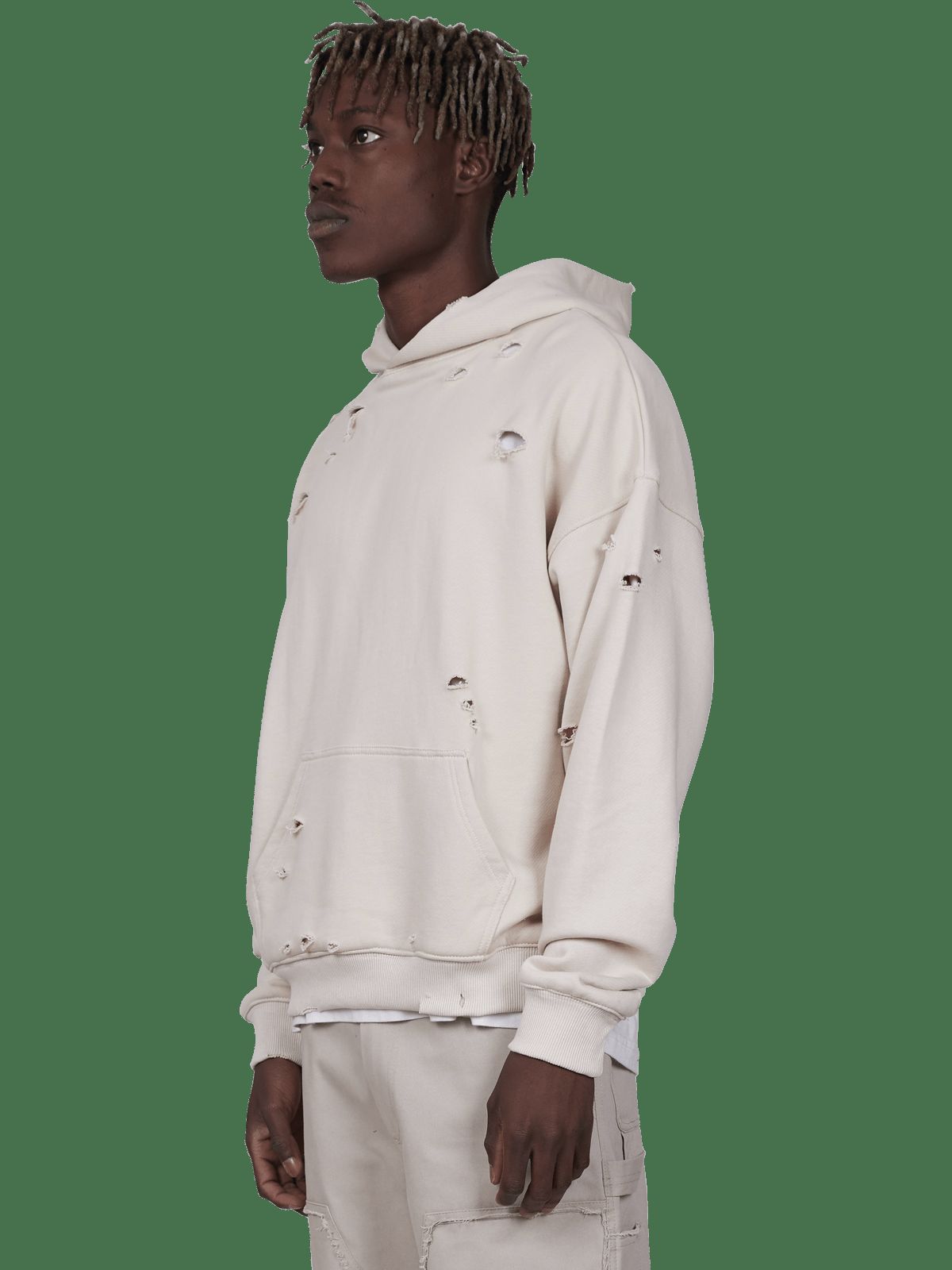 Ripped Hoodie - Ivory sold by reputation studios product image thumbnail 3