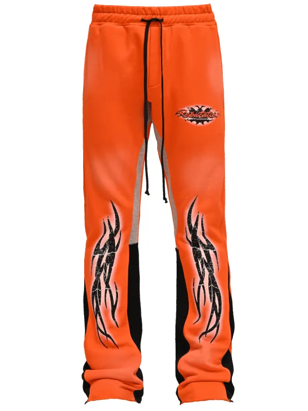Tribal Flare Sweatpants - Tangerine sold by reputation studios