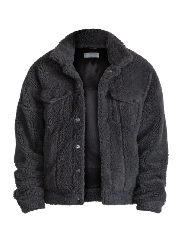 Sherpa Jacket - Grey sold by reputation studios