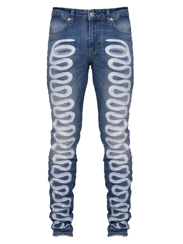 Serpent Denim - Mid Blue sold by reputation studios