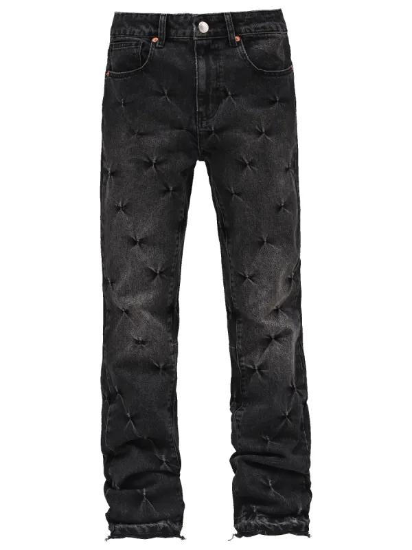 Pinched Flare Denim - Black sold by reputation studios