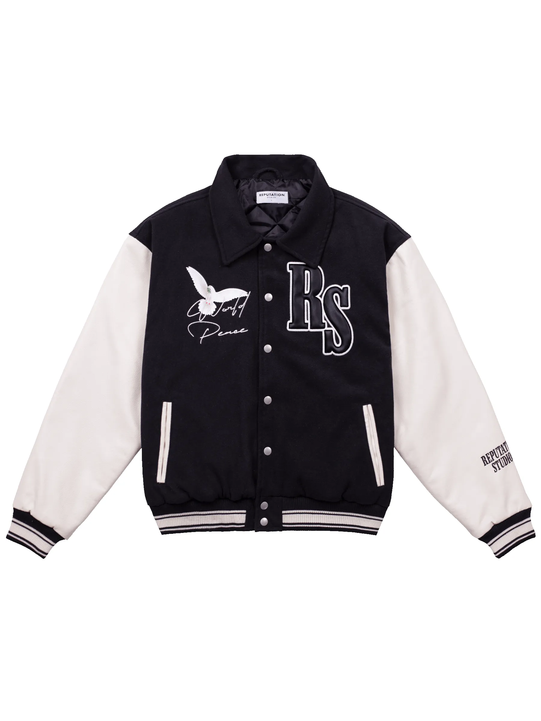 World Peace Varsity Jacket - Black sold by reputation studios product image thumbnail 2