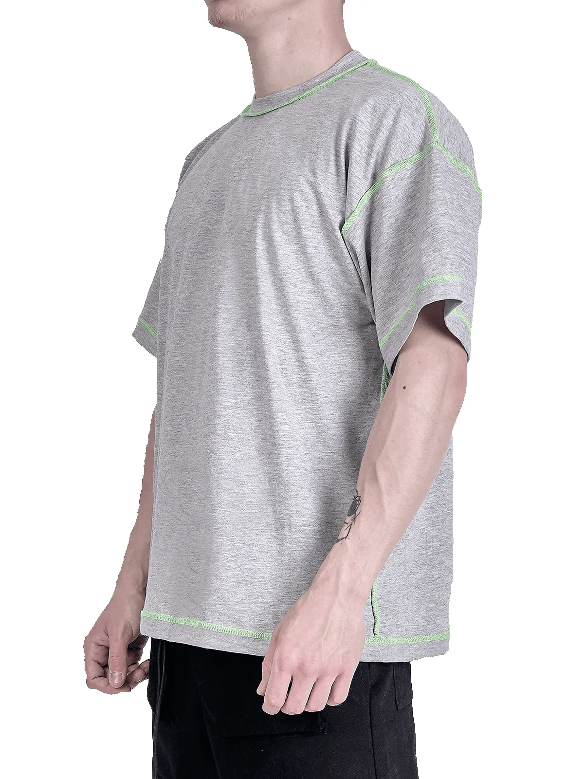 Contrast Stitch Tee - Heather Grey sold by reputation studios product image thumbnail 3