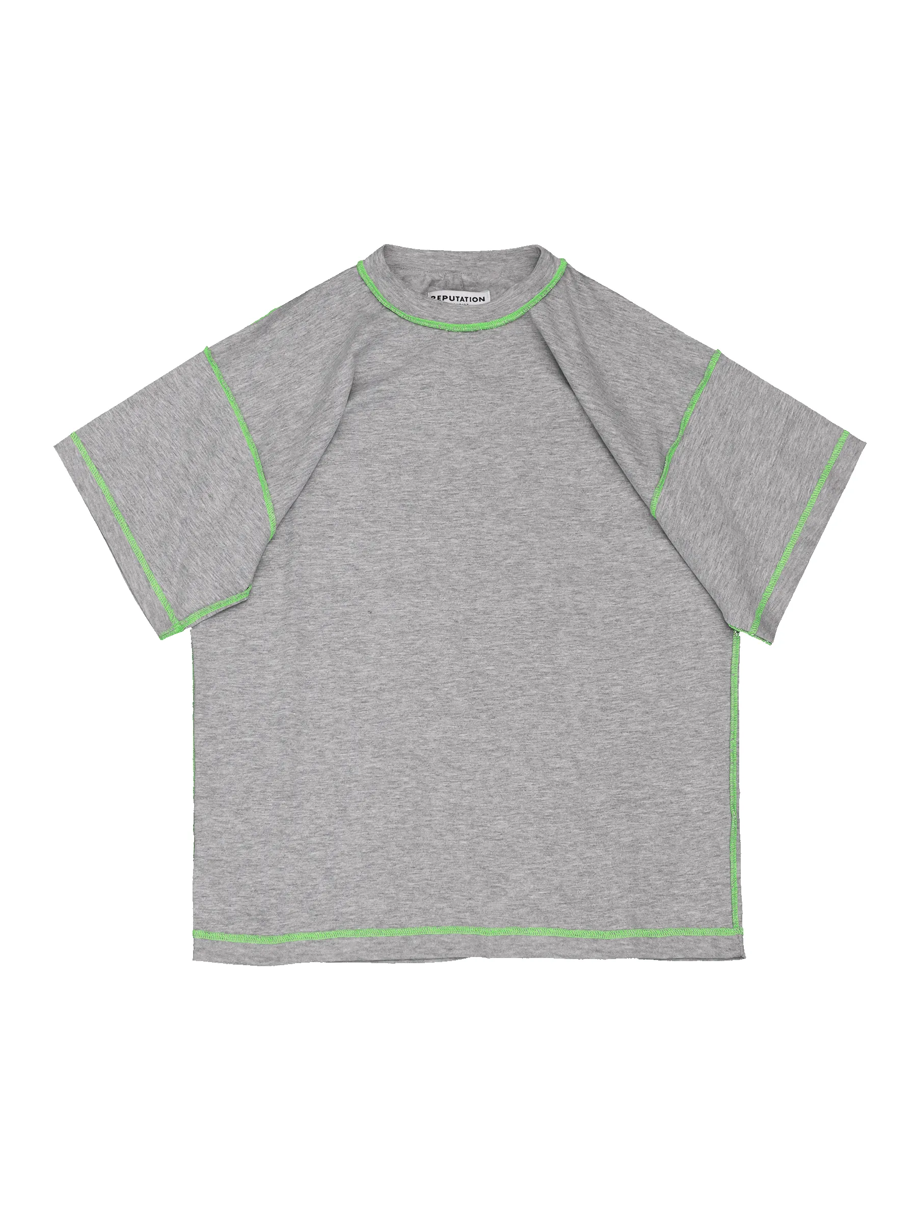 Contrast Stitch Tee - Heather Grey sold by reputation studios