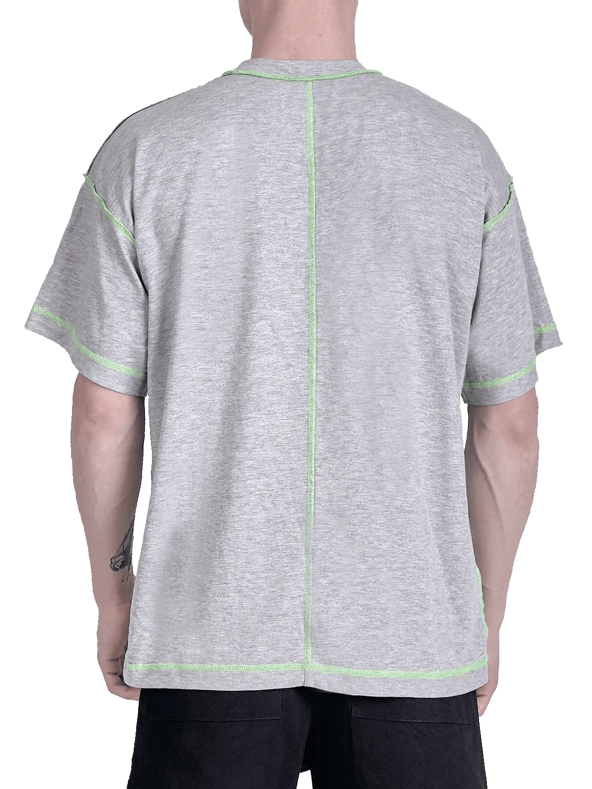 Contrast Stitch Tee - Heather Grey sold by reputation studios product image thumbnail 4