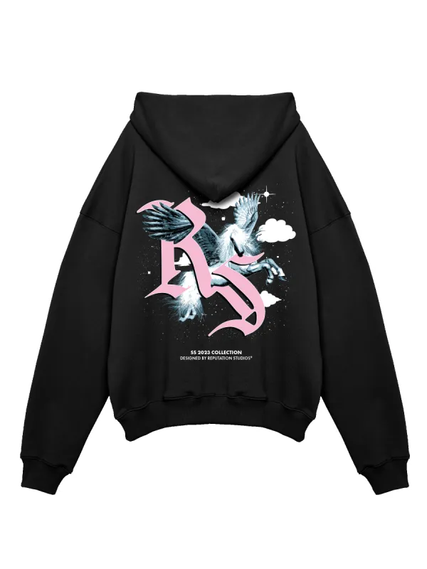 Pegasus Graphic Hoodie - Black sold by reputation studios