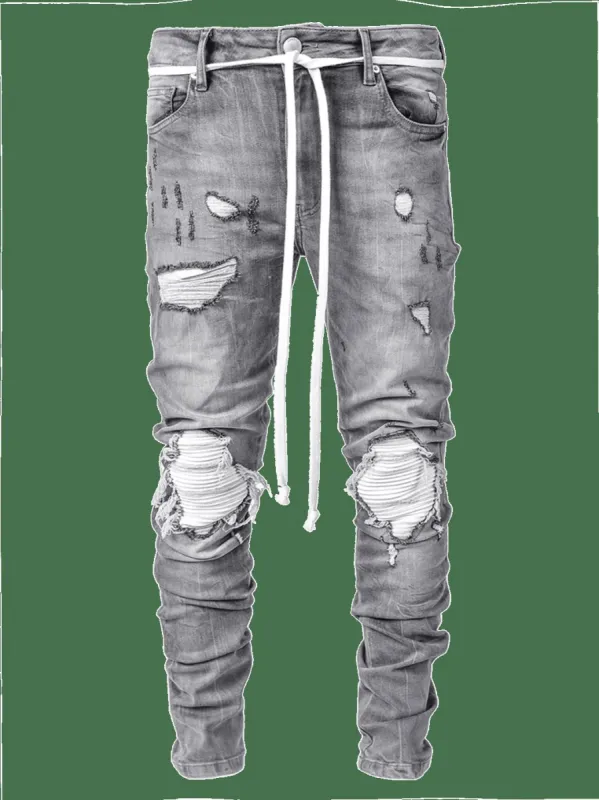 Biker Patch Denim - Stone sold by reputation studios
