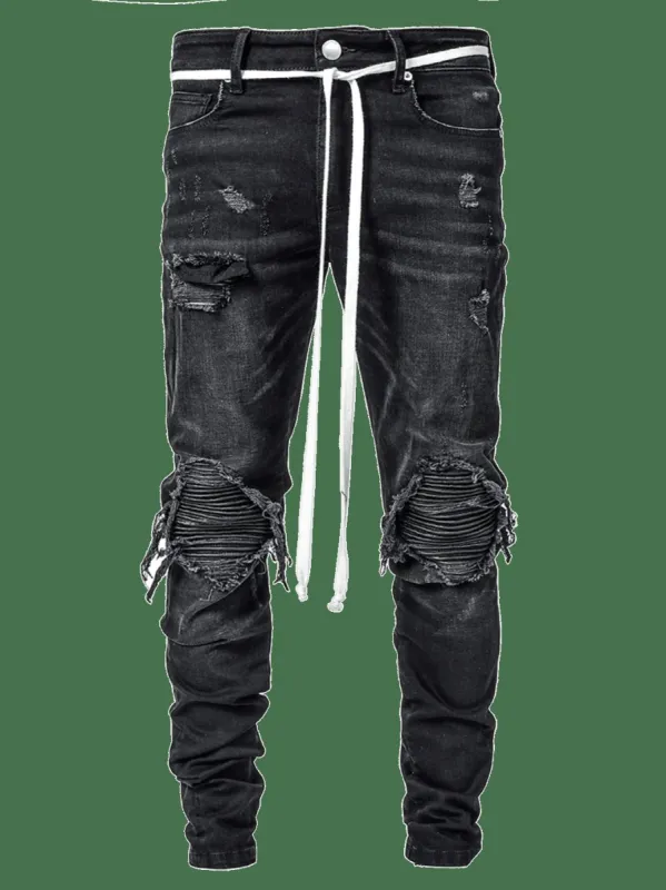 Biker Patch Denim - Black sold by reputation studios