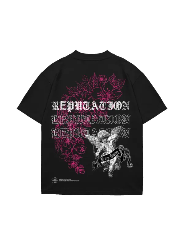 Sakura Graphic Tee - Black sold by reputation studios
