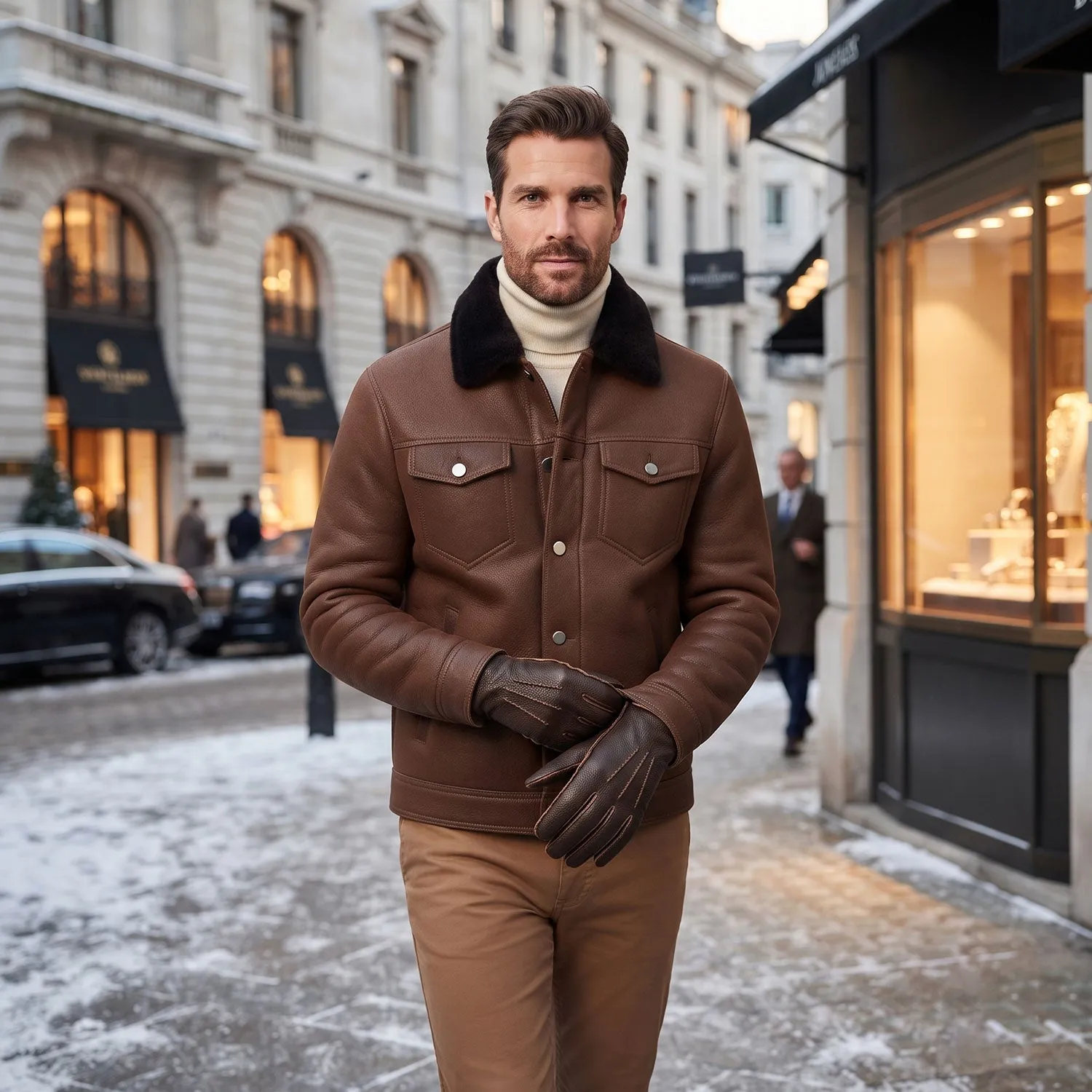 Men's Sheepskin Top-Stitched Gloves sold by Aston leather product image thumbnail 4