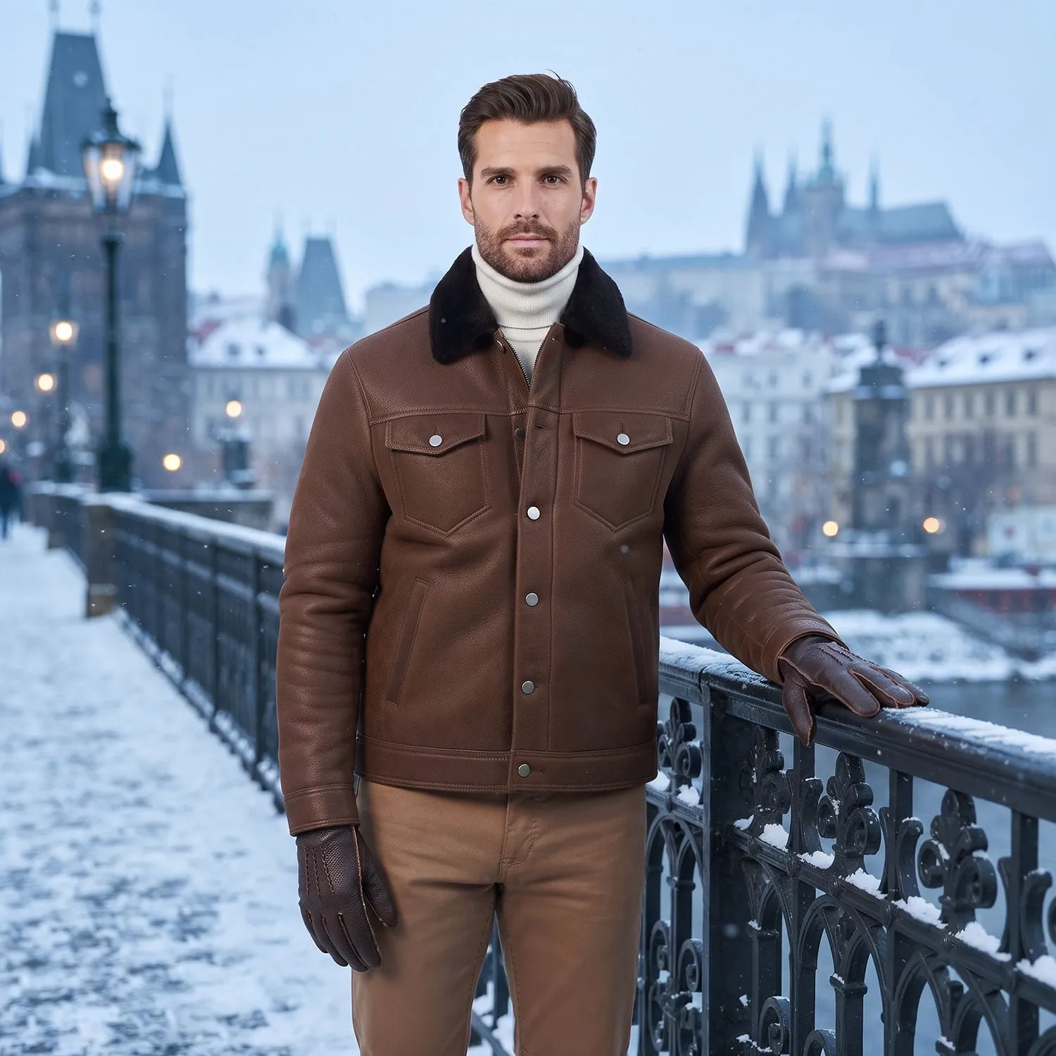 Men's Sheepskin Top-Stitched Gloves sold by Aston leather product image thumbnail 5