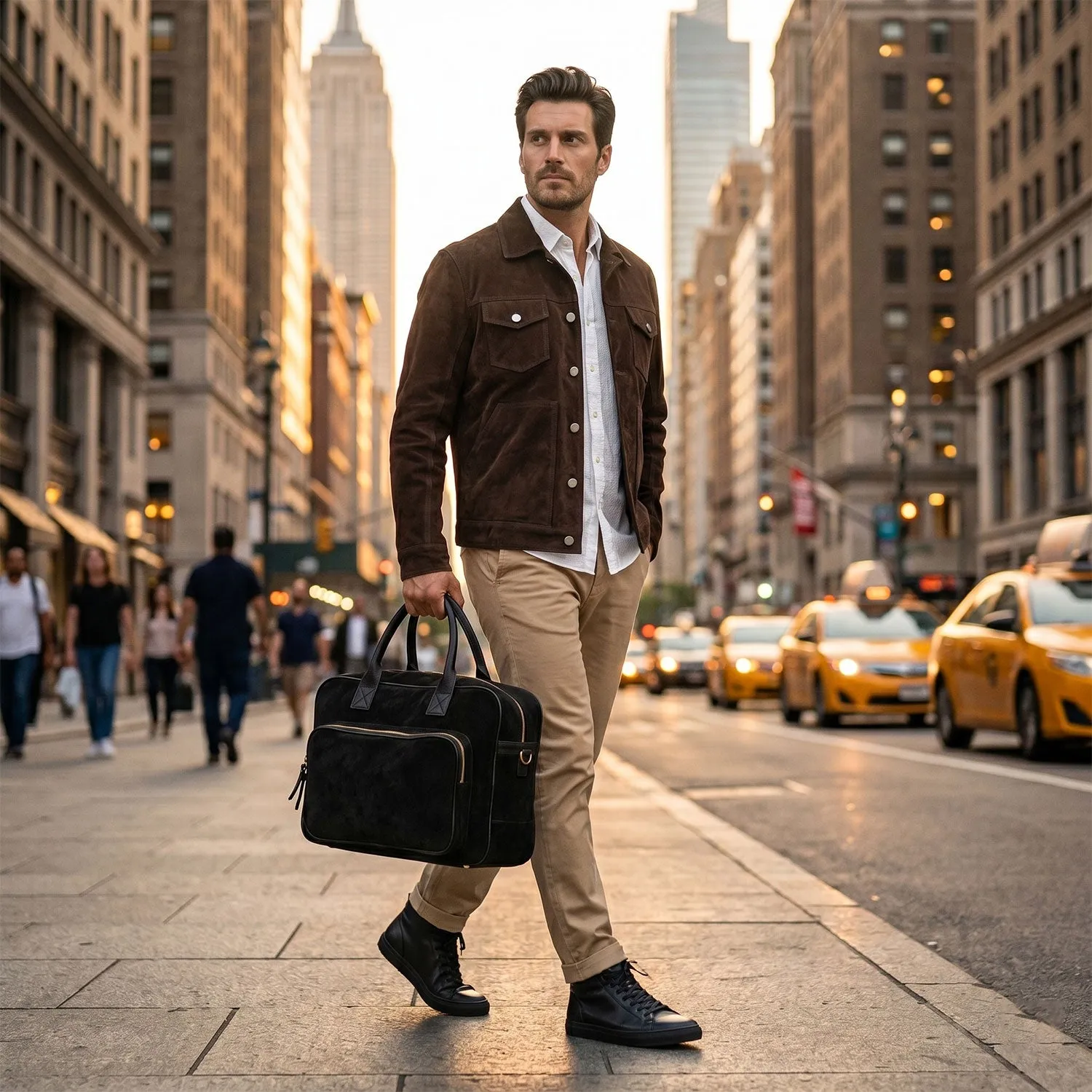 Bennett Suede Briefcase sold by Aston leather product image thumbnail 5