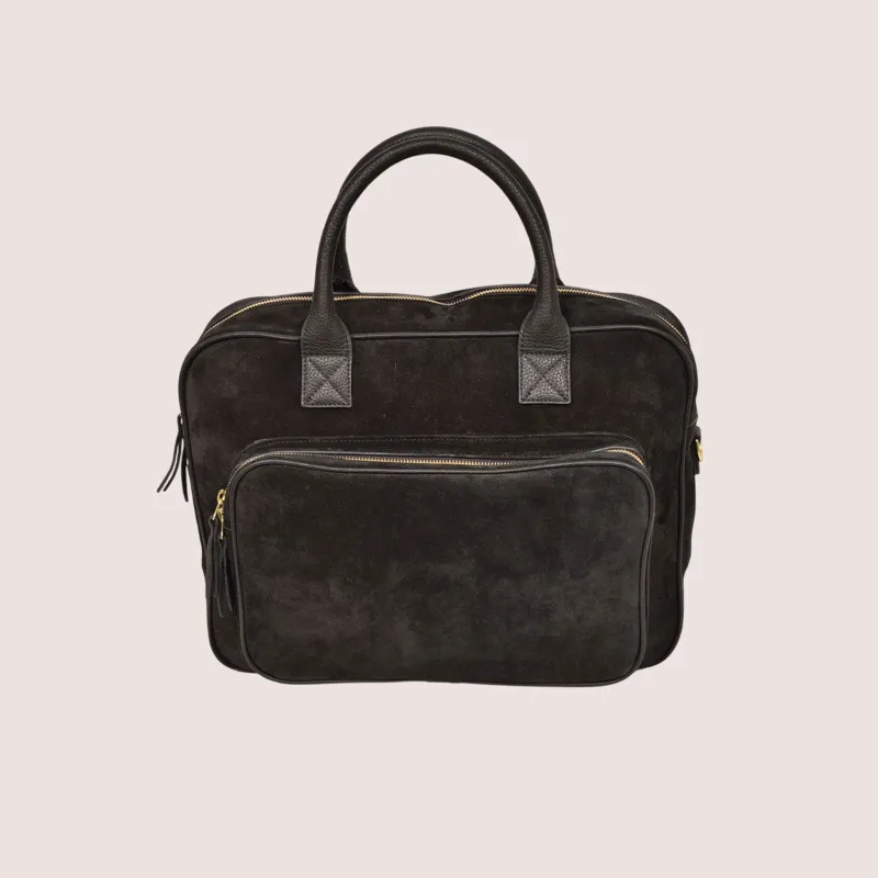 Bennett Suede Briefcase made by Aston leather