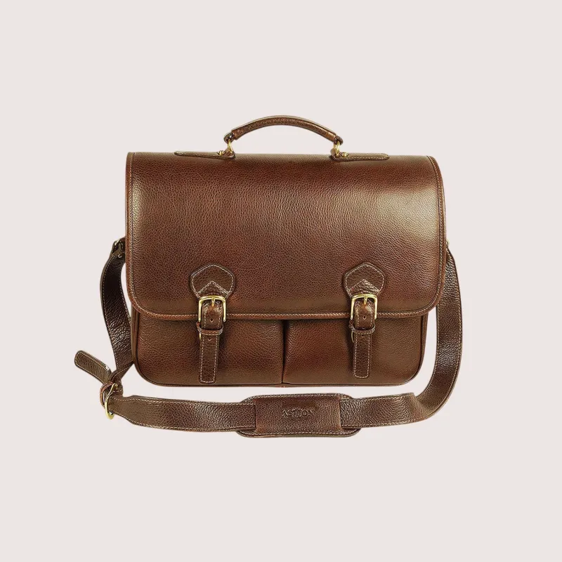 William Briefcase With Laptop Case made by Aston leather