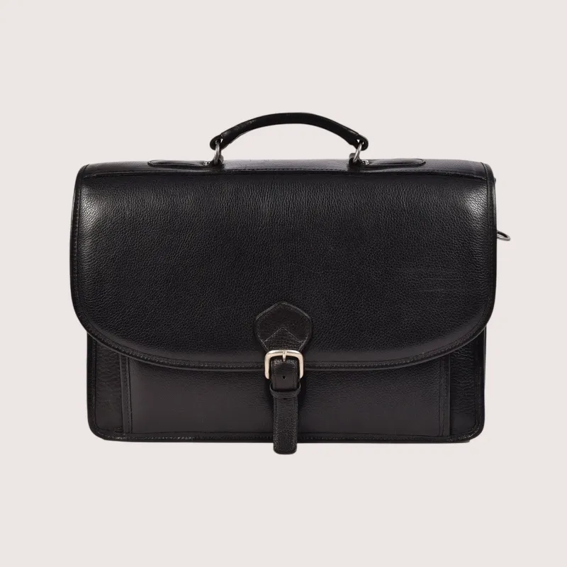Simon Double Compartment Briefcase made by Aston leather