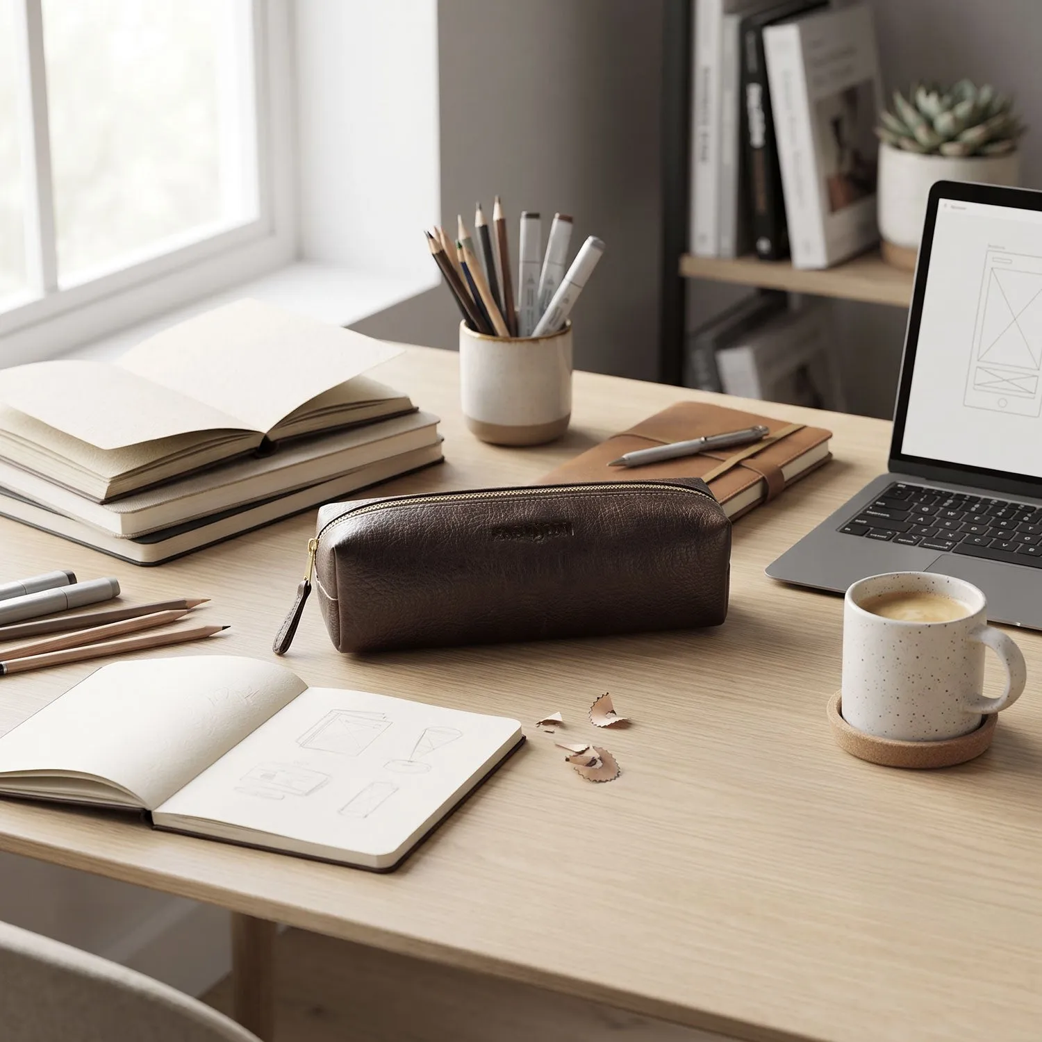 Pen or Multi Purpose Leather Pouch sold by Aston leather product image thumbnail 4