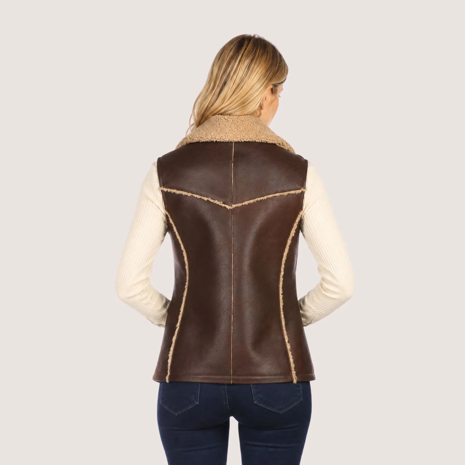 Eve Shearling Vest sold by Aston leather product image thumbnail 2