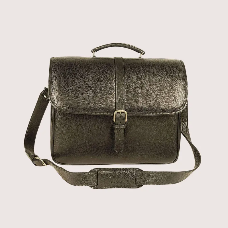 Beckett Briefcase with laptop computer case made by Aston leather