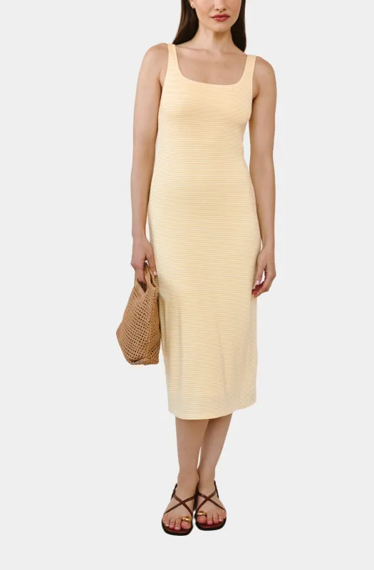 Square Neck Fitted Midi Dress made by Bella Dahl
