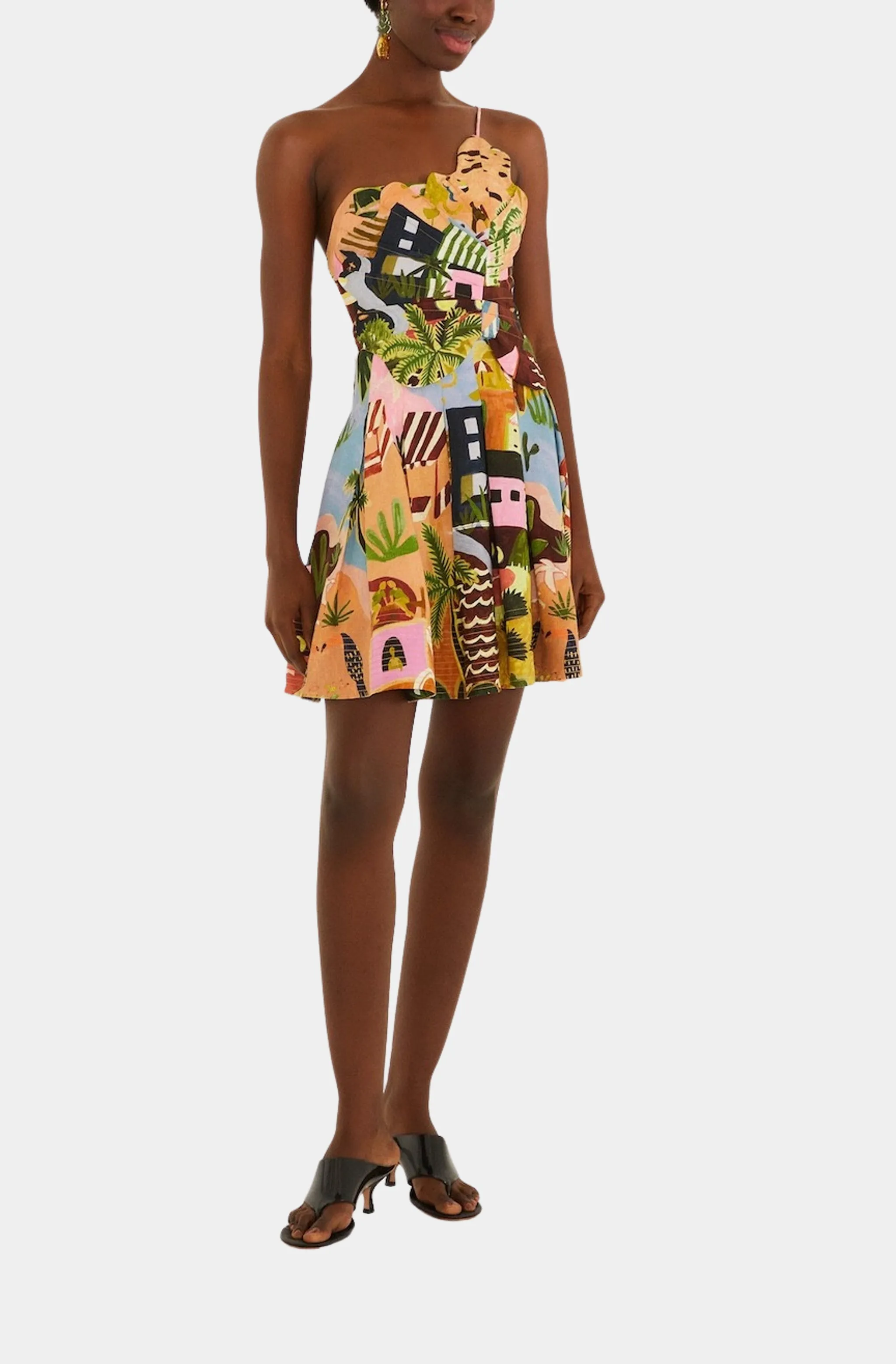 Tropical Painting Multicolor Mini Dress sold by Hemline Chattanooga