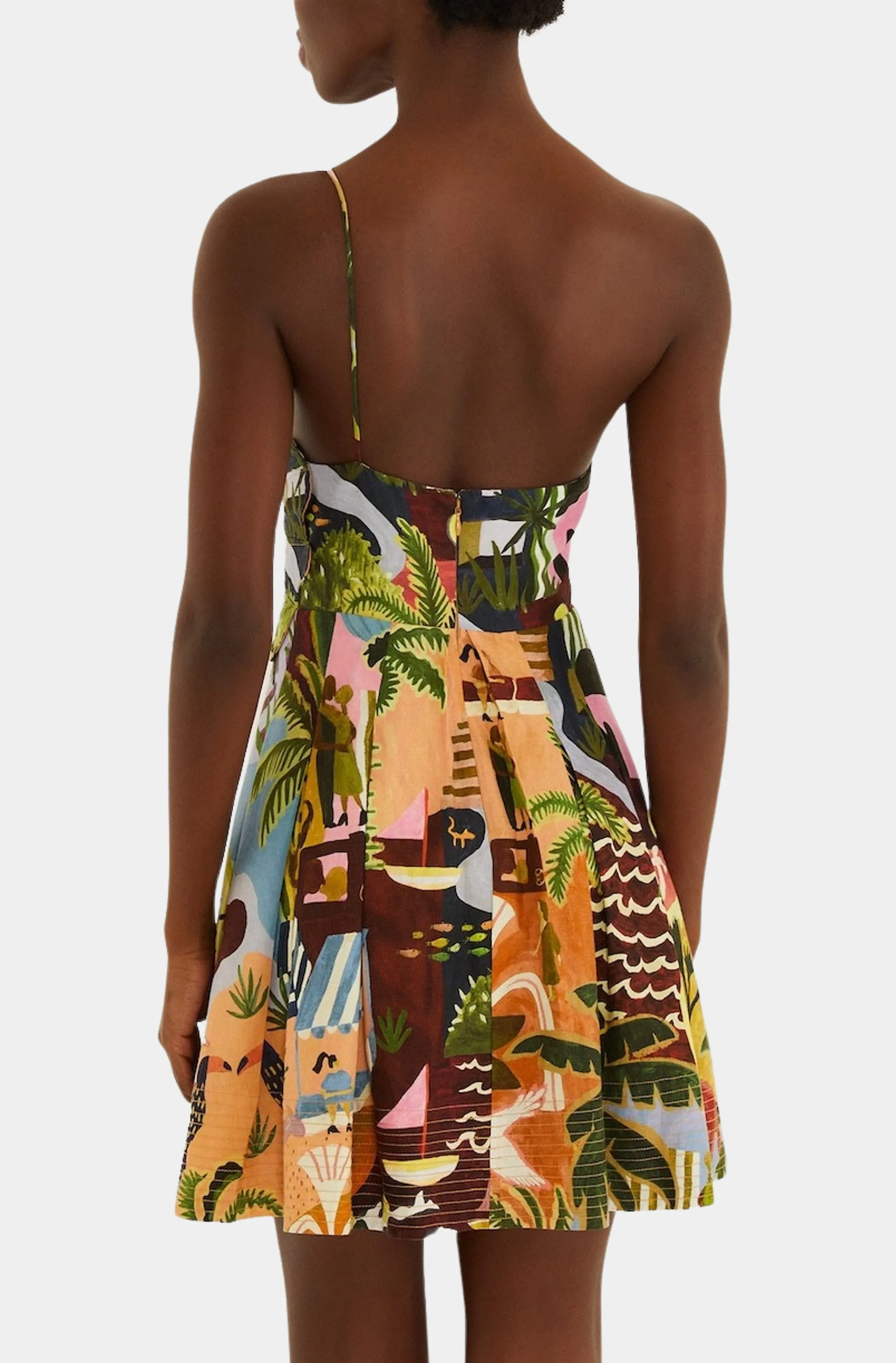 Tropical Painting Multicolor Mini Dress sold by Hemline Chattanooga product image thumbnail 3