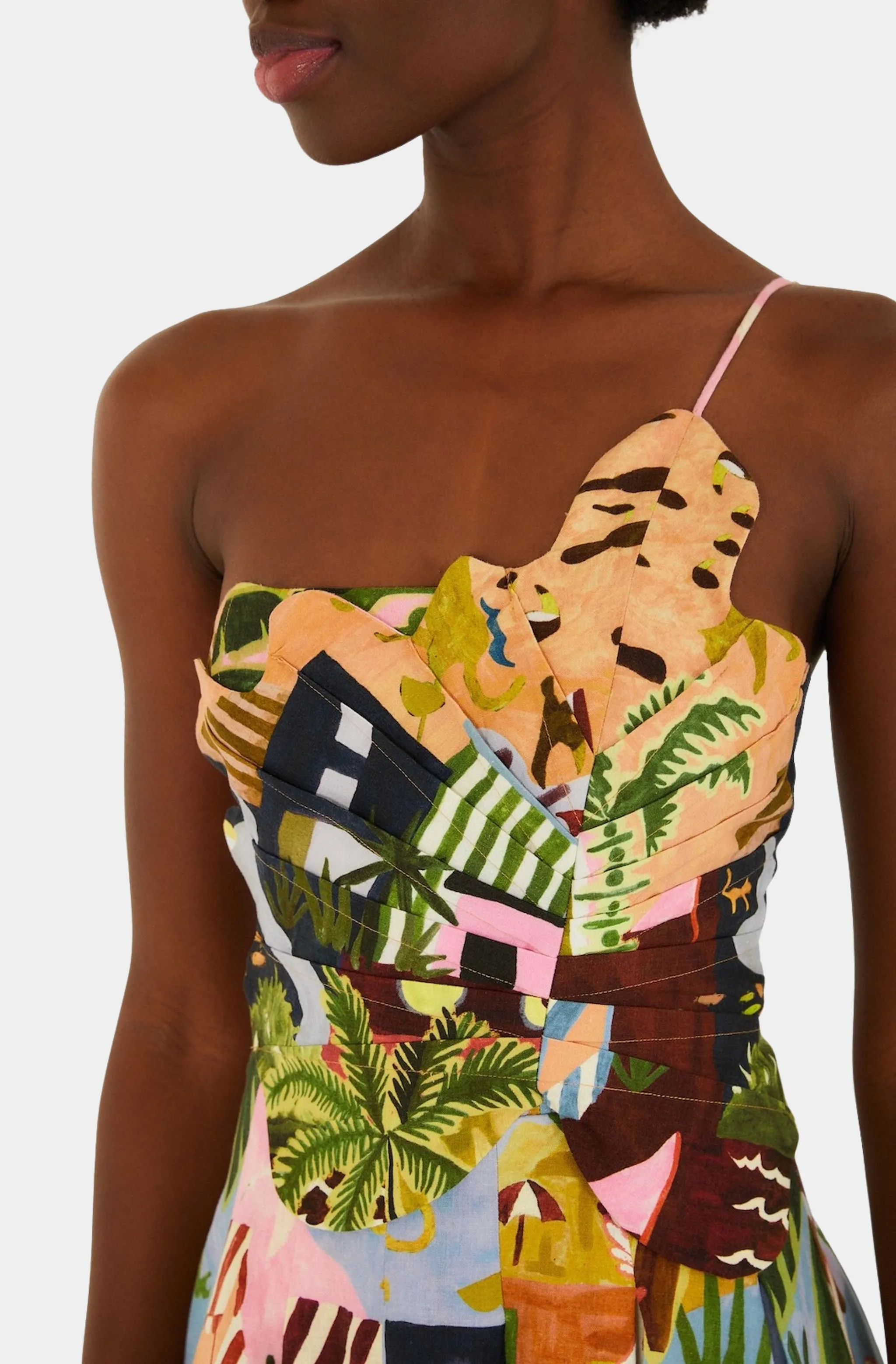 Tropical Painting Multicolor Mini Dress sold by Hemline Chattanooga product image thumbnail 4