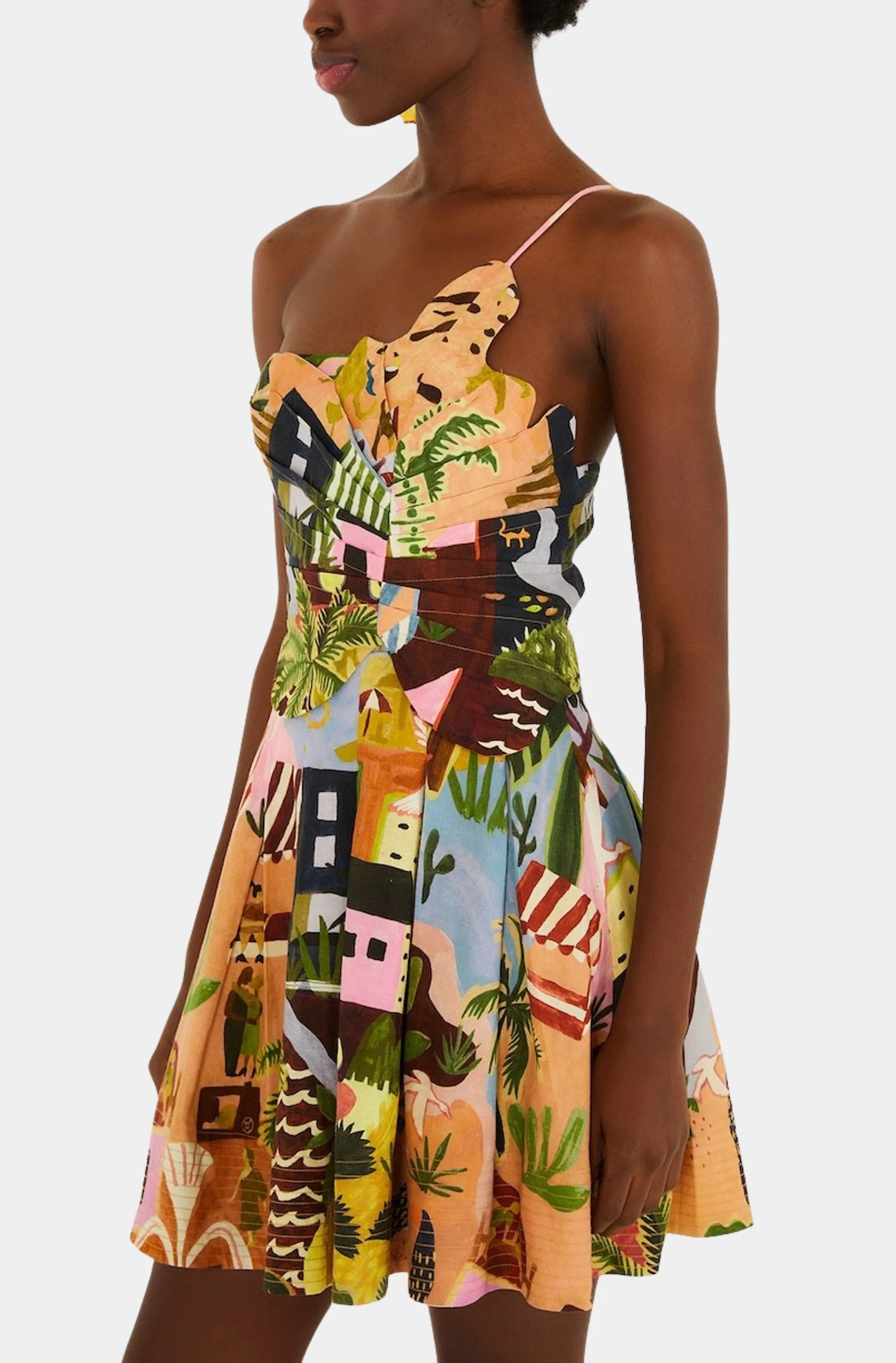Tropical Painting Multicolor Mini Dress sold by Hemline Chattanooga product image thumbnail 2