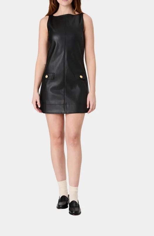 Dessa Faux Leather Dress made by French Connection