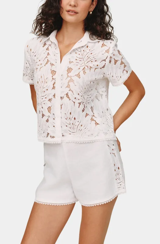 Short Sleeve Contrast Button Down made by Bella Dahl