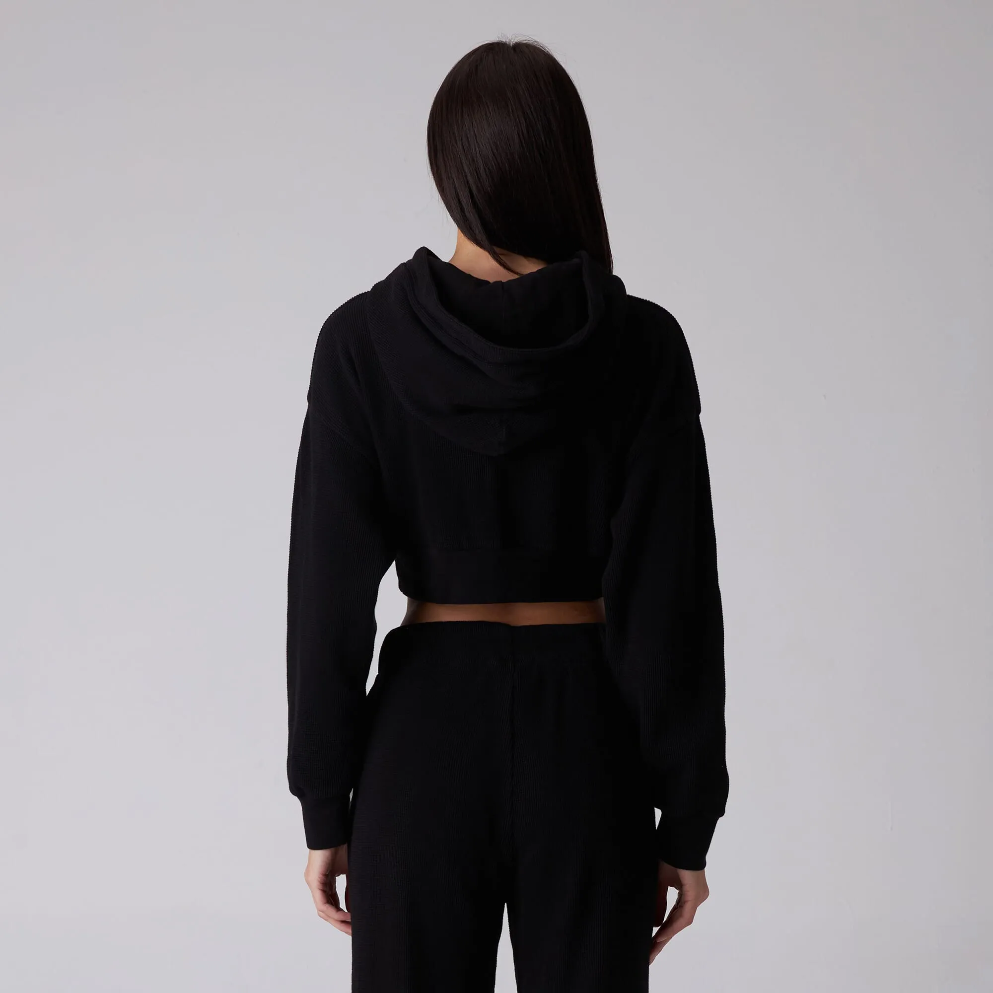 WOMENS CROPPED WAFFLE HOODIE sold by Talentless product image thumbnail 4