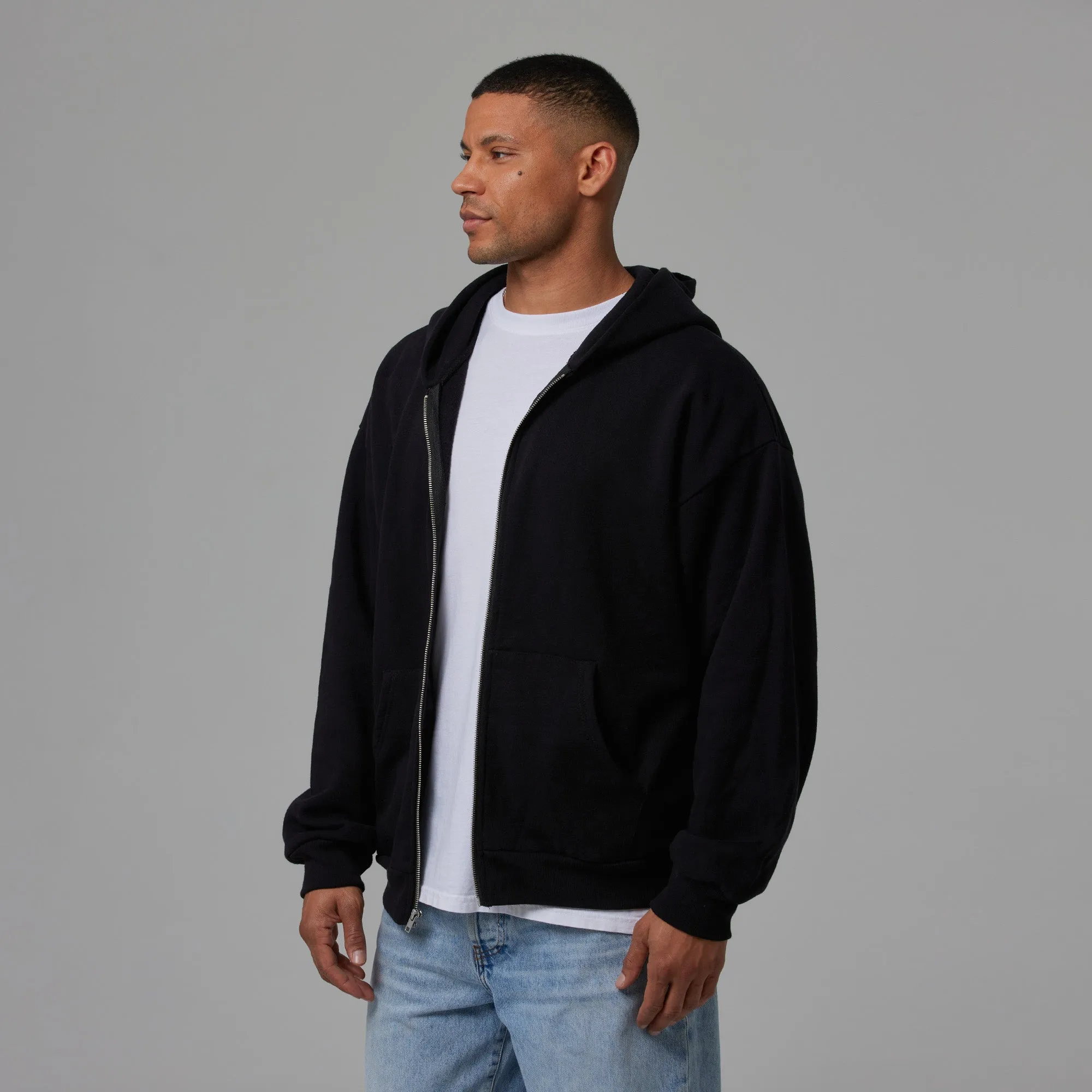 MENS HEAVYWEIGHT DROP SHOULDER ZIP HOODIE sold by Talentless product image thumbnail 3