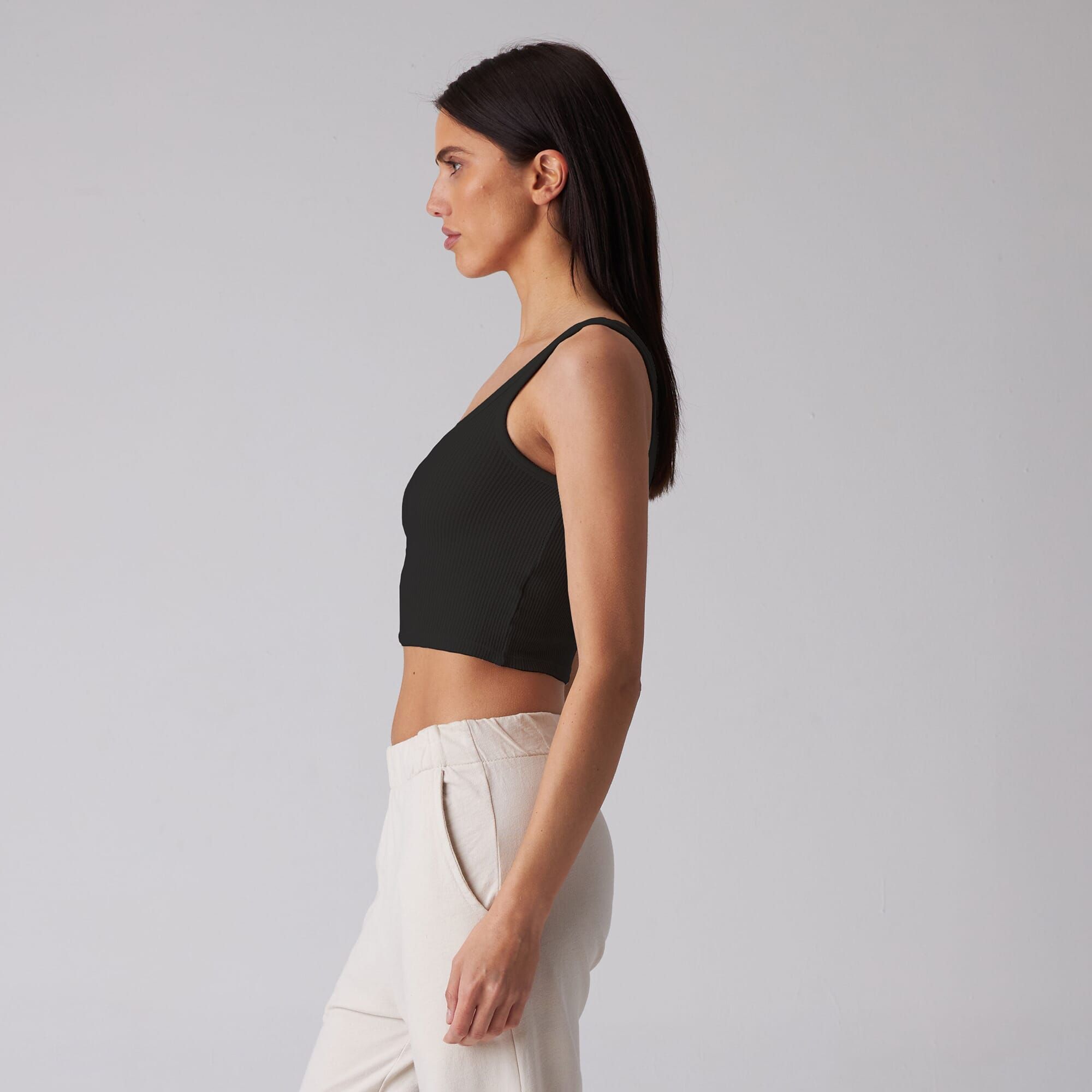 WOMENS WAFFLE KNIT CROP TANK sold by Talentless product image thumbnail 3