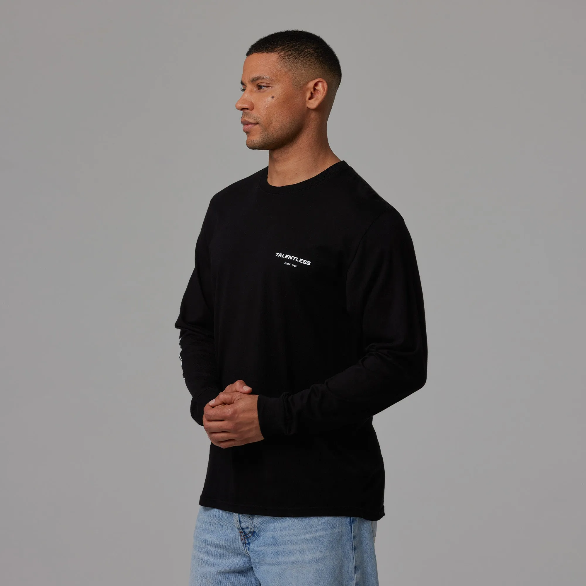 MENS LONG SLEEVE TEE - CIRCLE LOGO sold by Talentless product image thumbnail 3