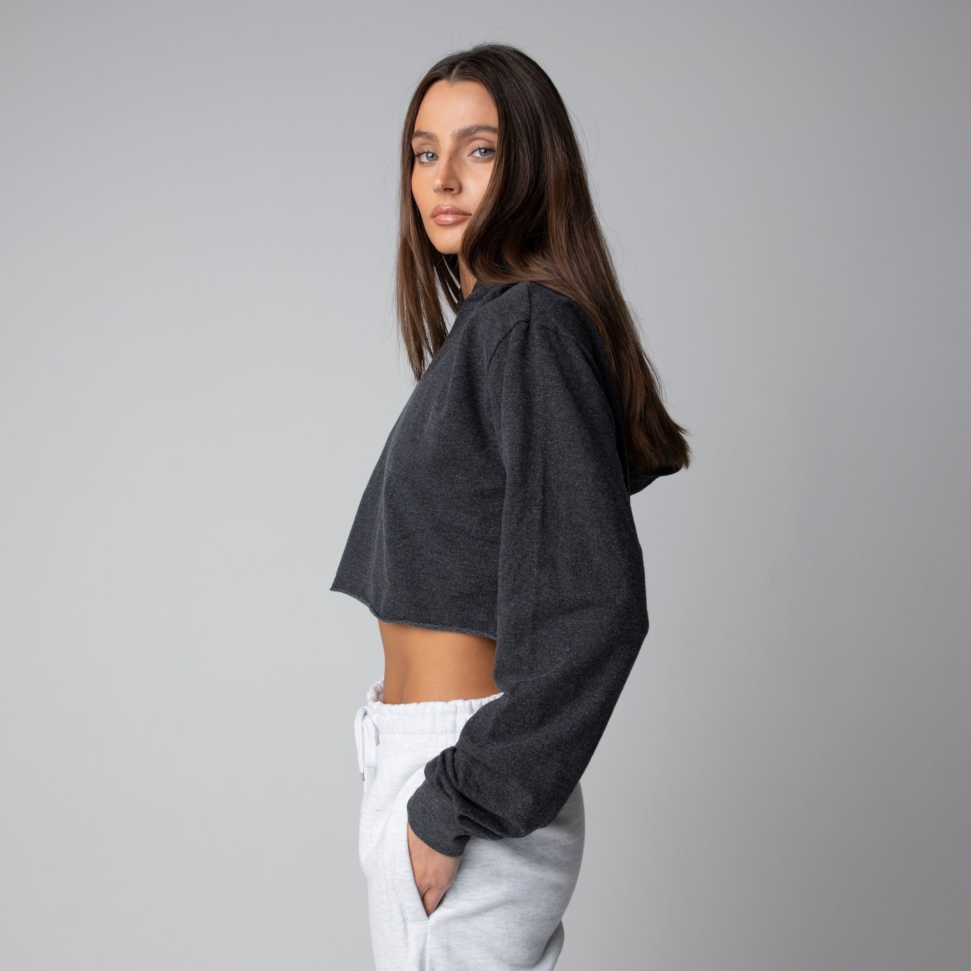 WOMENS LIGHTWEIGHT CROPPED HOODIE sold by Talentless product image thumbnail 3