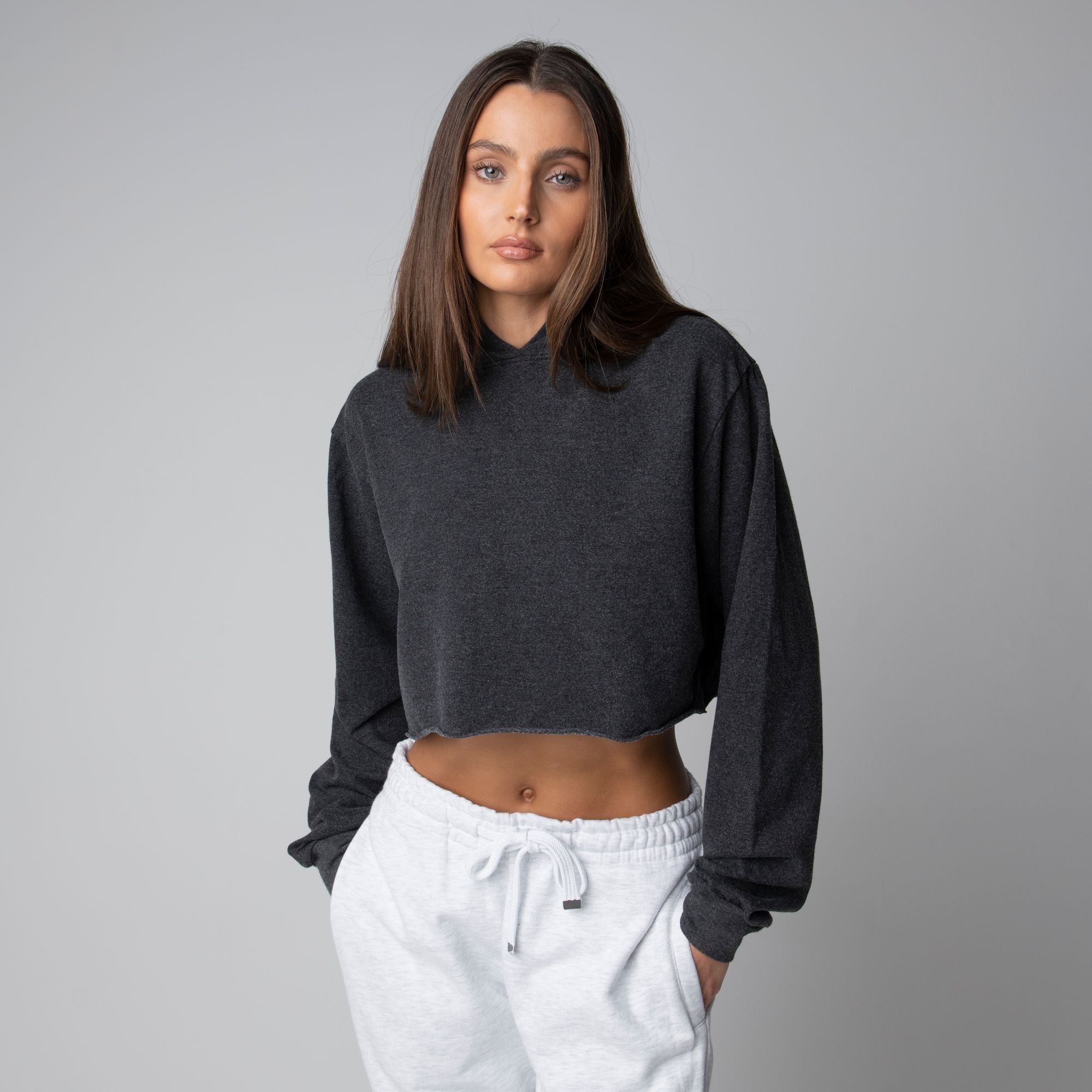 WOMENS LIGHTWEIGHT CROPPED HOODIE sold by Talentless product image thumbnail 2