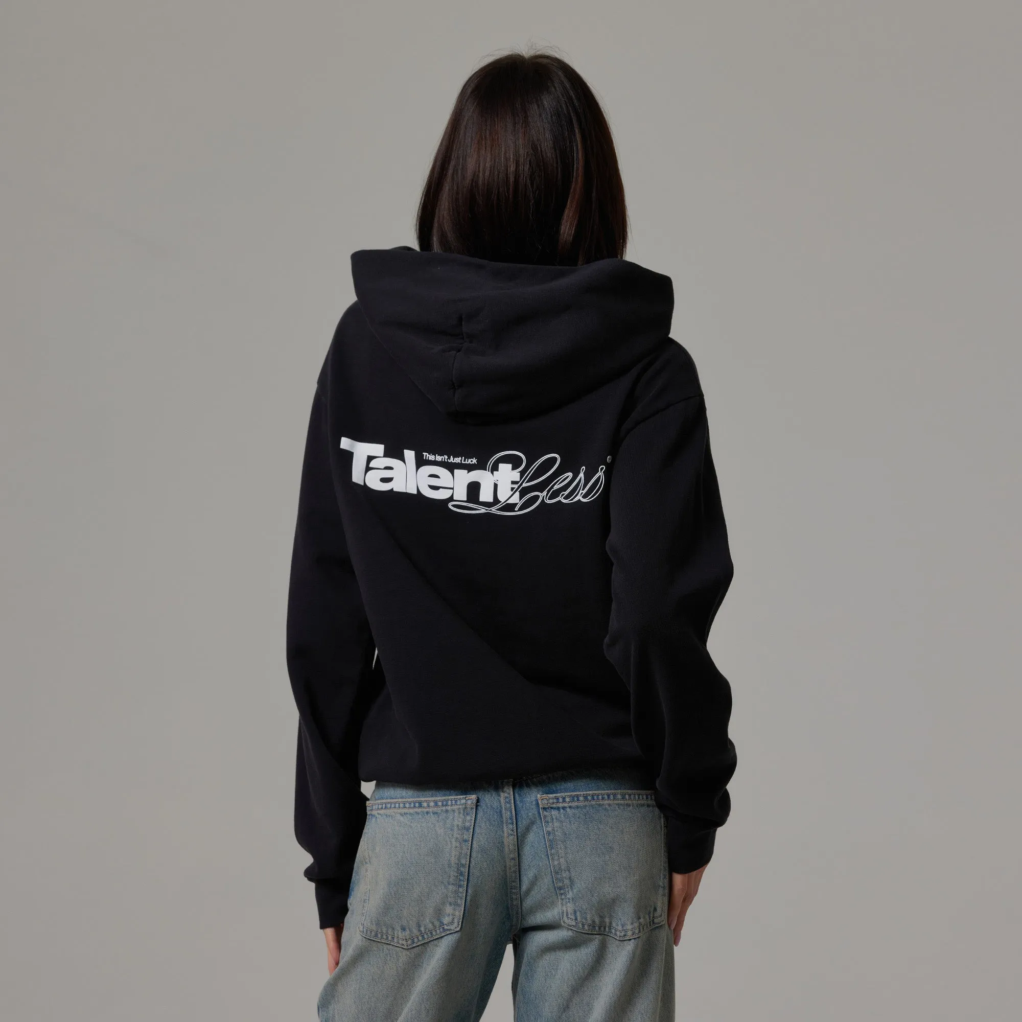 WOMENS LIGHTWEIGHT HOODIE - SCRIPT GRAPHIC sold by Talentless product image thumbnail 4
