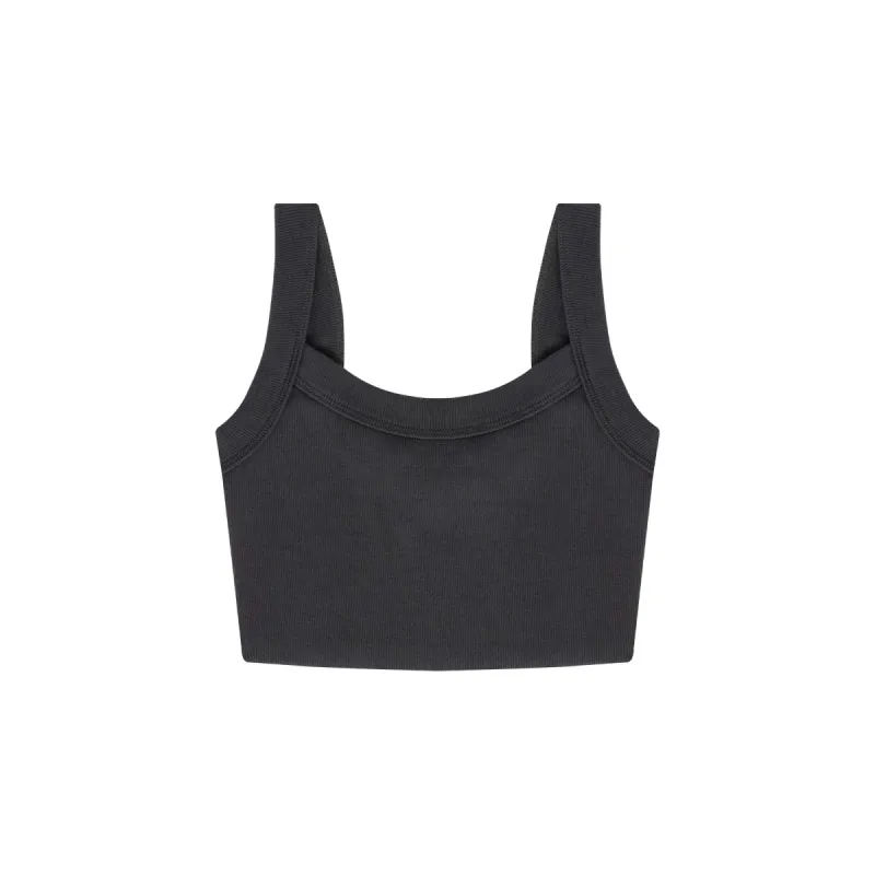WOMENS RAW HEM RIB CROP TANK sold by Talentless