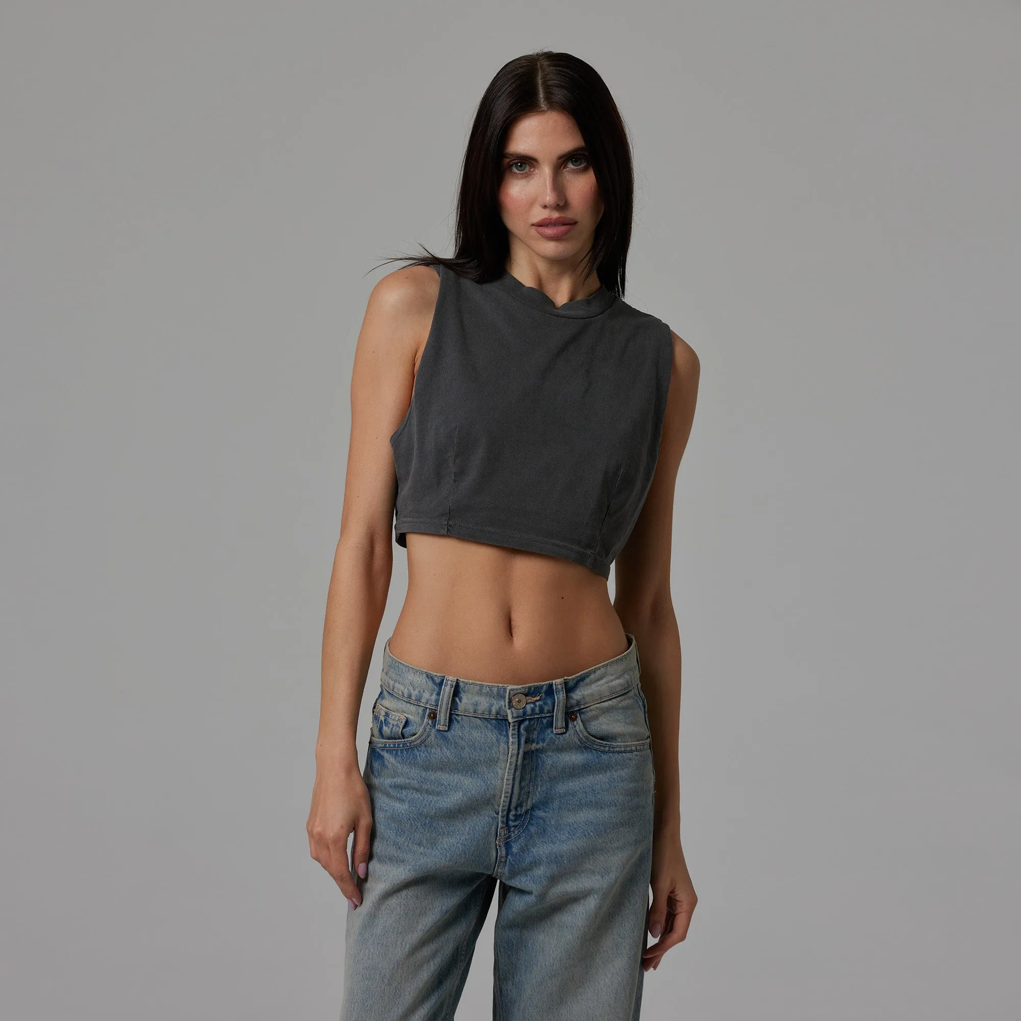 WOMENS CROP DART MUSCLE TANK sold by Talentless product image thumbnail 2