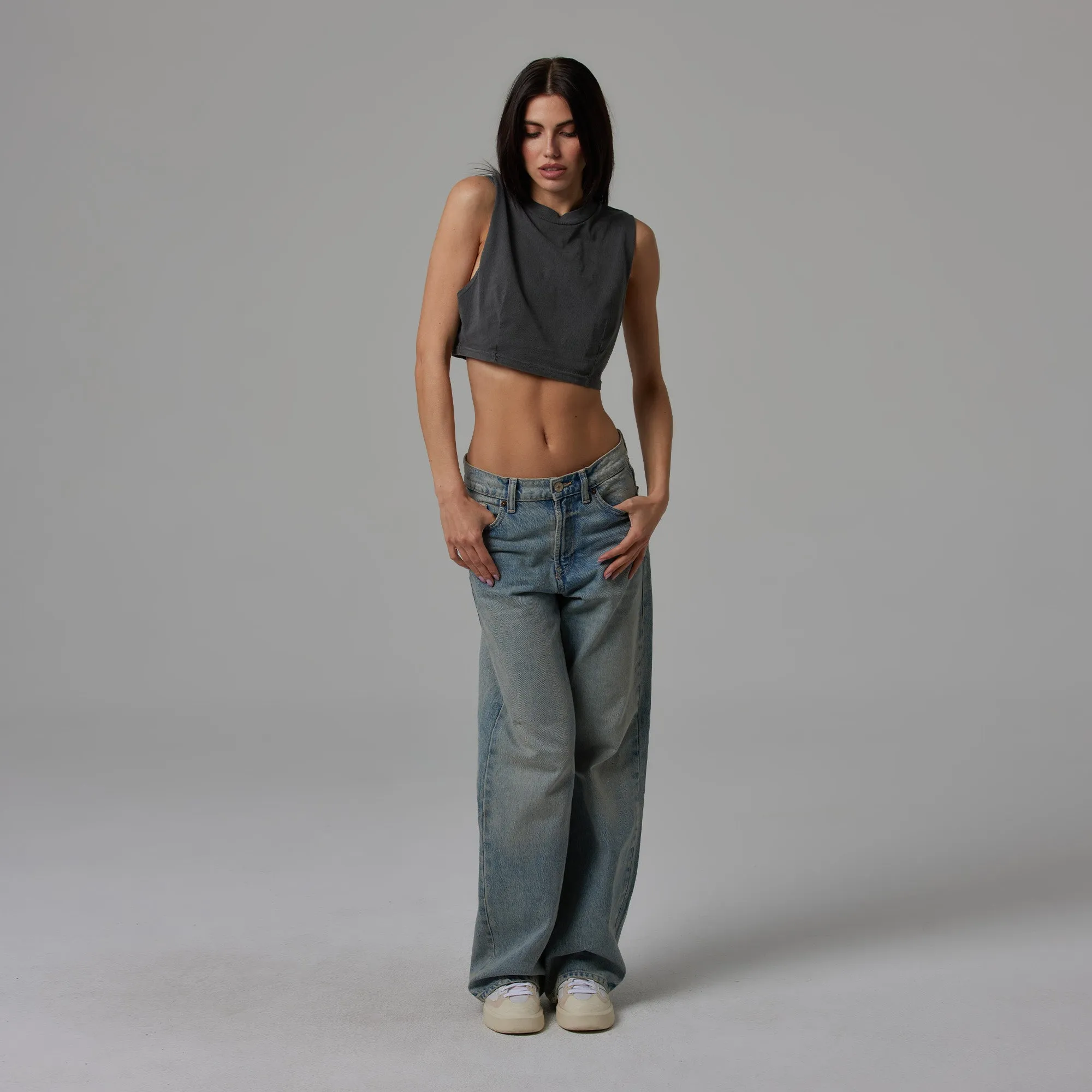 WOMENS CROP DART MUSCLE TANK sold by Talentless product image thumbnail 5