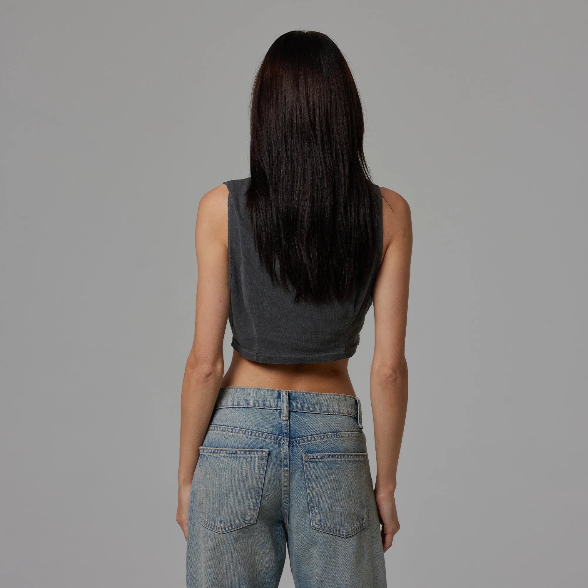 WOMENS CROP DART MUSCLE TANK sold by Talentless product image thumbnail 4